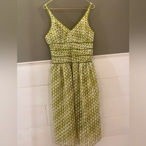 Robbie Bee Dress Cotton Blend Green Large Lightweight St Patricks Day Ivory